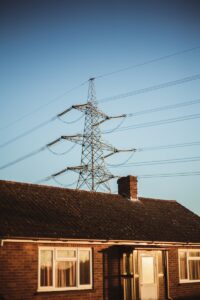 cable tower near house